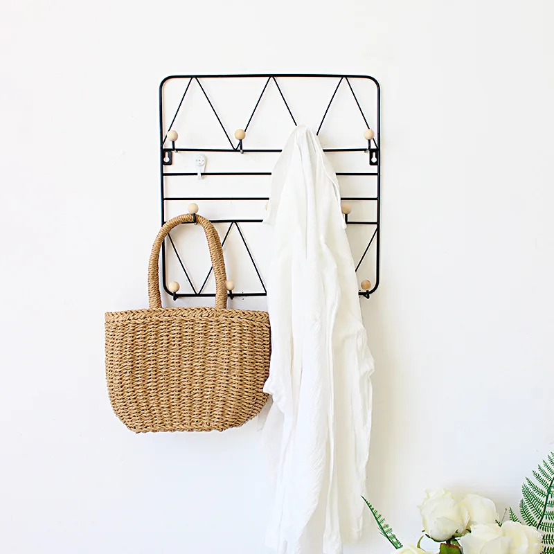 Железный арт в скандинавском стиле с отделкой для ключей шляп и пальто настенный