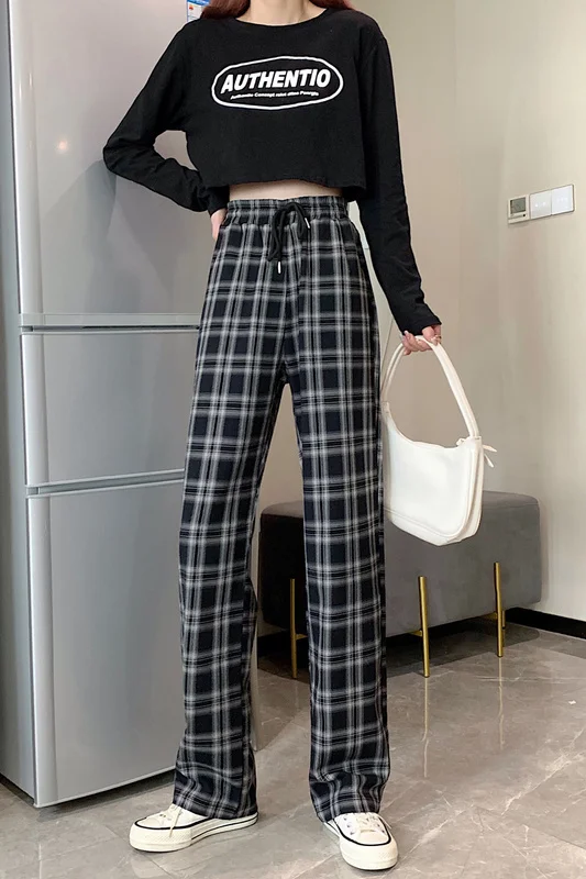

Real Shot Cost-Effective Plaid Pants Women's Pants 2021 New