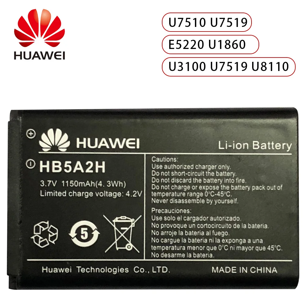 Оригинальная батарея для телефона Huawei HB5A2H телефон мини кран U7510 U7519 E5220 8000 T550 U1860U3100