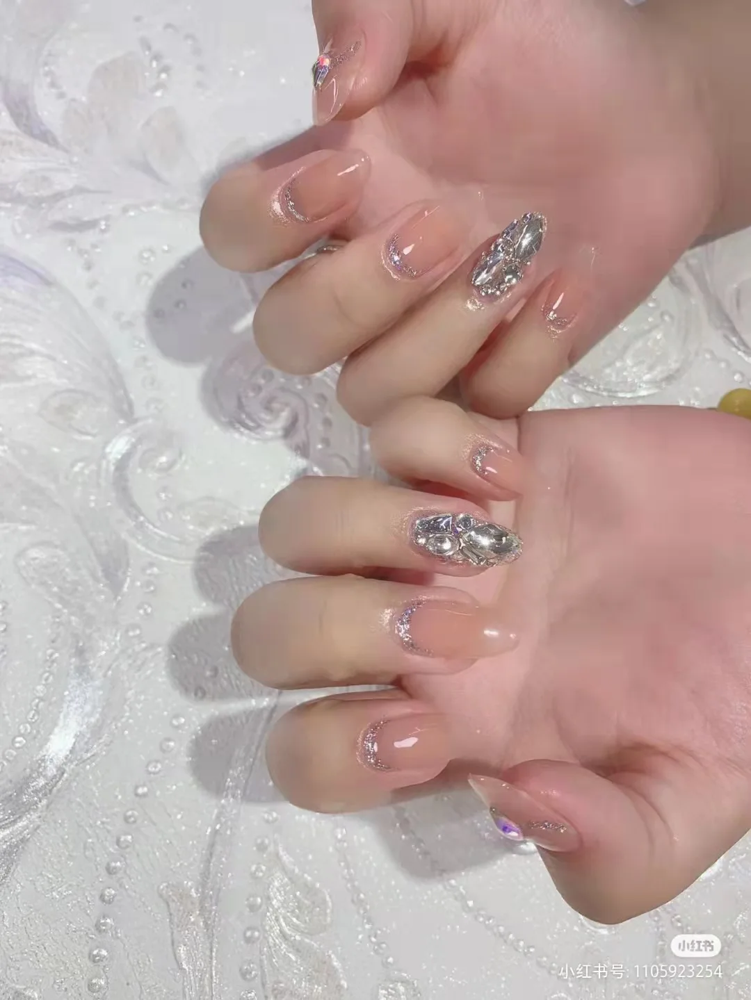 

24 шт., пластыри для ногтей розового цвета