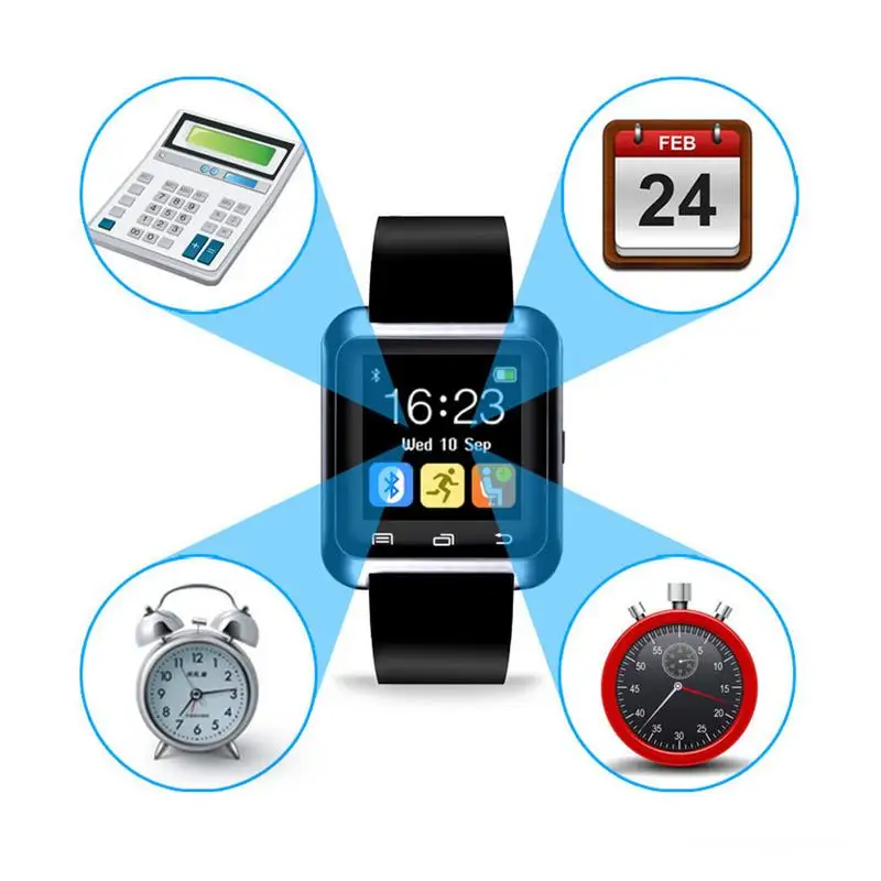 Bluetooth Smart Watch Wristwatch Smartwatch With Sleep Monitor Remote Camera Pedometer For IOS Android Smartphone | Спорт и