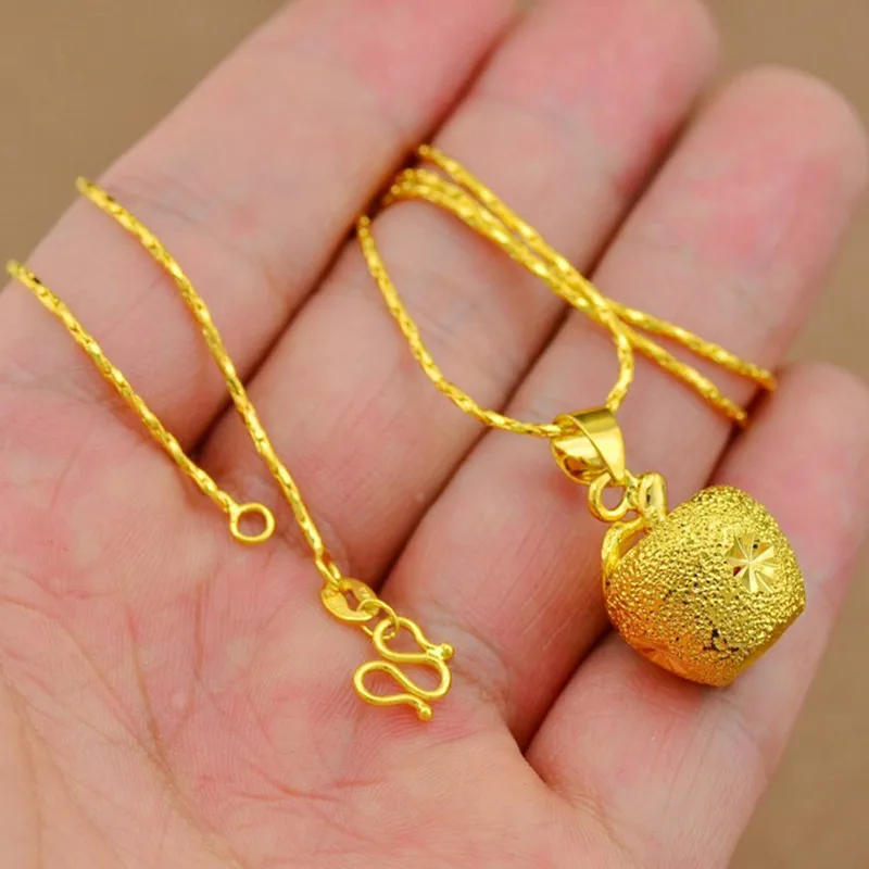 

Gold Apple Necklace 18K Gold Solid Apple Shaped Pendant Clavicle Chain Womens Birthday/Christmas Gift