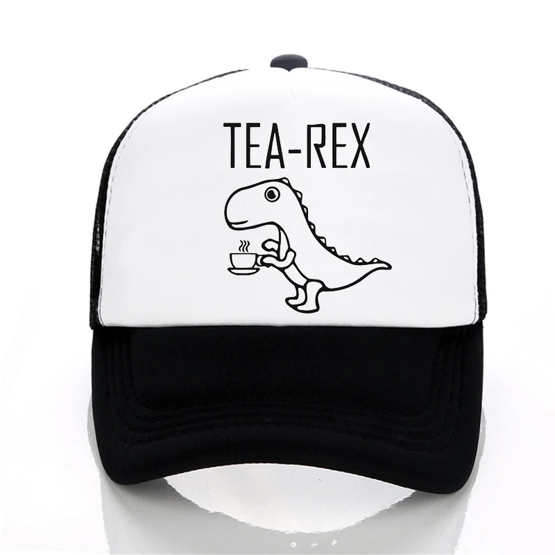 

Tea rex baseball cap funny joke pun jurassic dinosaur drink coffee novelty hat Cotton summer cool Mesh hip-hop Men Women hat