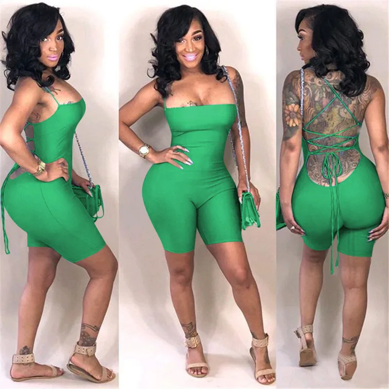 

Lm996 European American spring and summer sexy women's backless bandage tight Jumpsuit night club spot wholesale