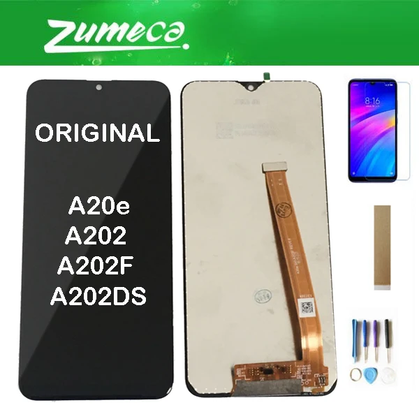 Оригинальный Для Samsung Galaxy A20e A202 A202F A202DS ЖК дисплей сенсорный экран с рамкой