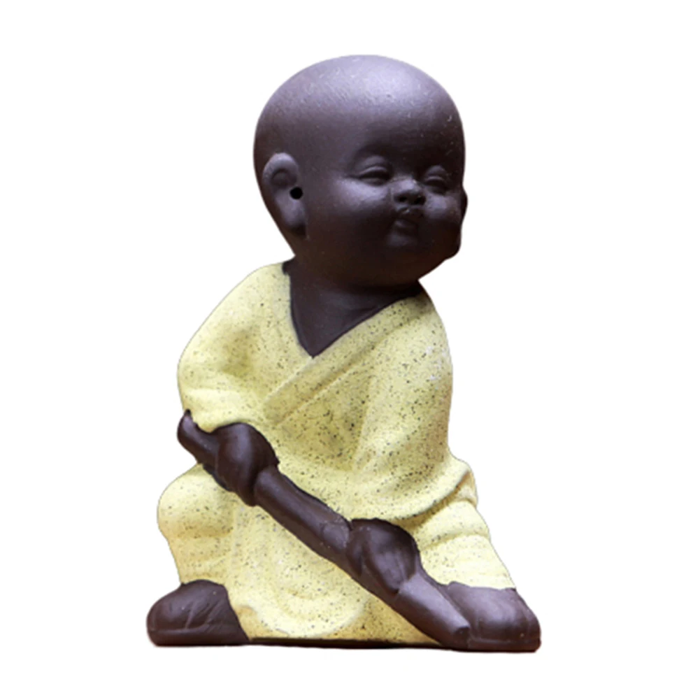 Милая креативная Керамическая Мини статуя монаха Будды для рабочего стола Ornement