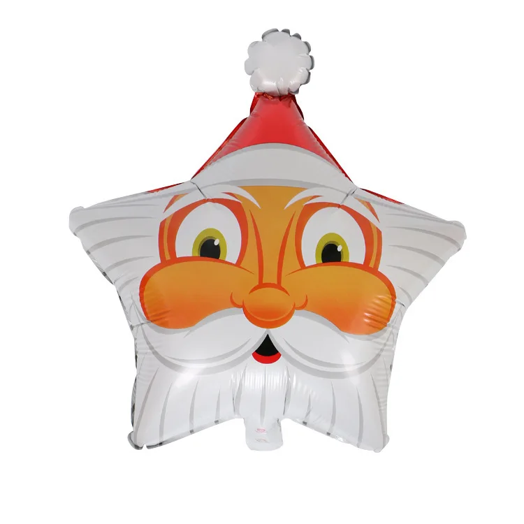 

Christmas Santa Claus Five-pointed Star Shaped Balloon Festival Party Decoration Aluminum Foil Balloon Wholesale