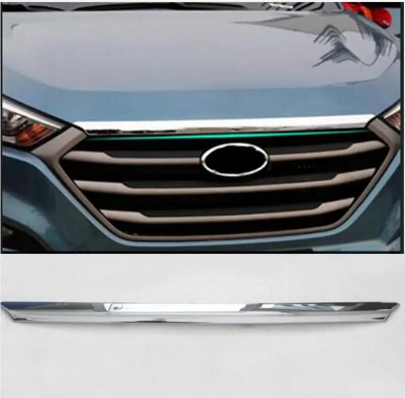 

FIT FOR HYUNDAI TUCSON TL 2015 2016 2017 CHROME FRONT HOOD BONNET GRILL LIP MOLDING COVER TRIM GRILLE BAR GARNISH MESH STYLING