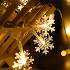 Светодиодная гирлянсветильник в виде снежинки s, сказосветильник гирлянда, светодиодсветильник гирлянда с питанием от батарейки, светильник годние и рождественские украшения 2022