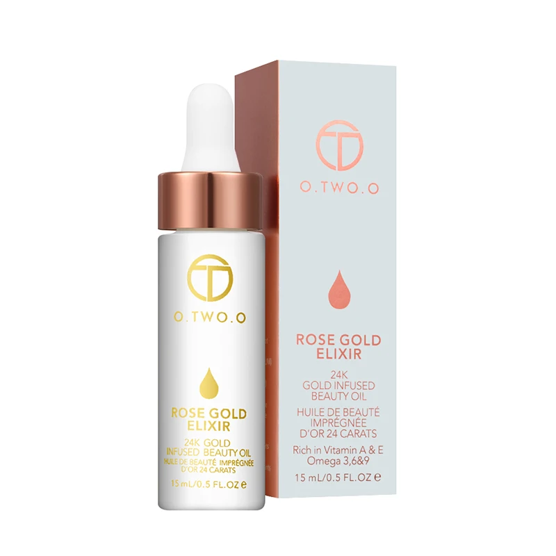 

O.TWO.O 24k Rose Gold Elixir Skin Make Up Oil Face Essential Oil Before Primer Foundation Moisturizing Face