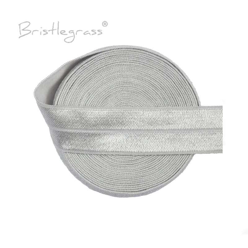 Эластичная атласная повязка для волос серебристая однотонная блестящая на