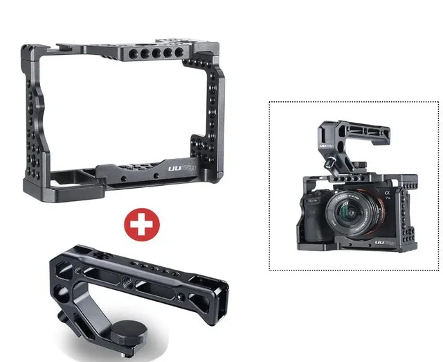 With Handle Grip UURig C-A73 клетка для камеры для sony A7III Стандартный Arca-style быстросъемная пластина с верхней ручкой для sony a7iii A7R3 A7M3 - Цвет: With Handle Grip