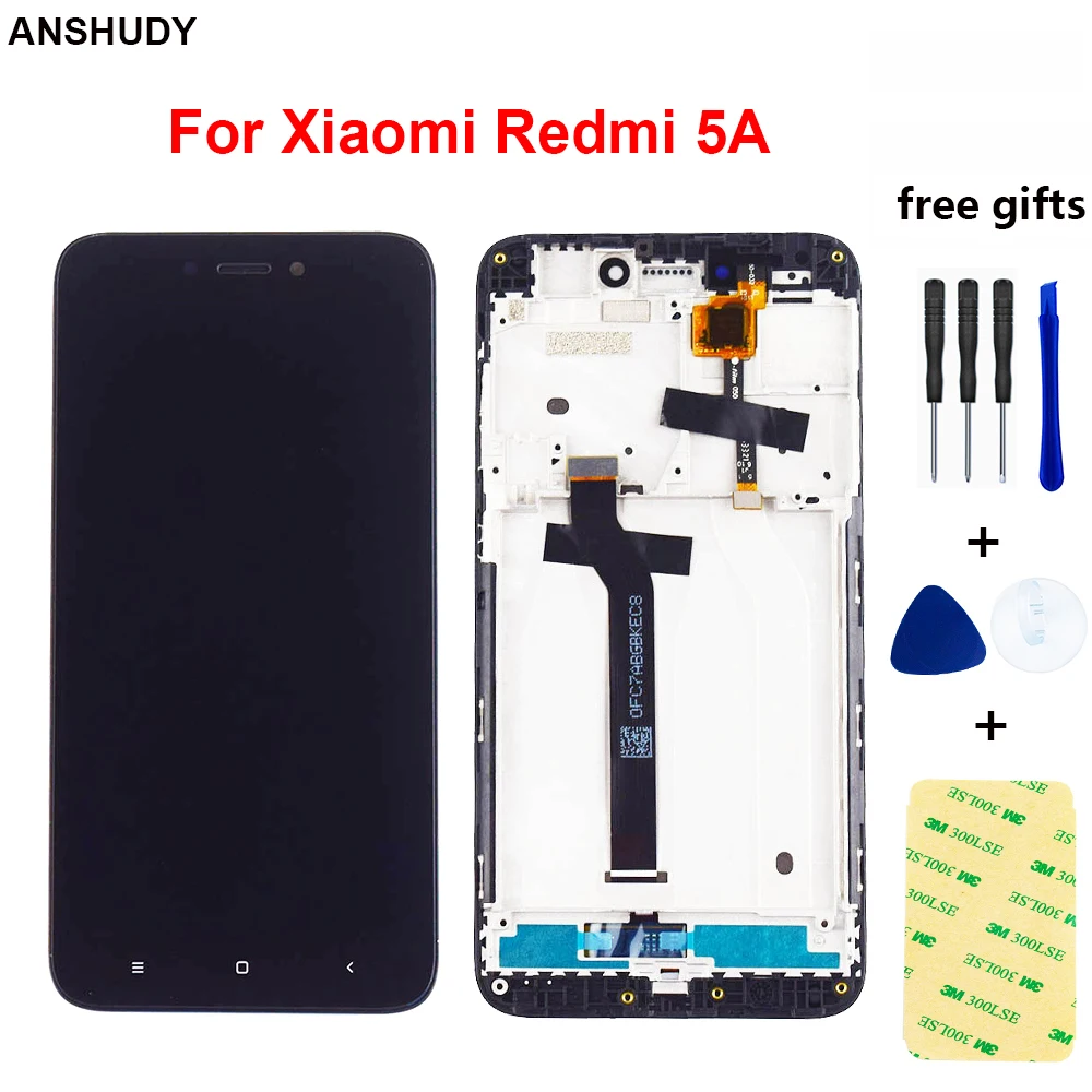 

5,0 ''для Xiaomi Redmi 5A Redmi5A ЖК сенсорный экран дигитайзер сенсор Стекло в сборе дисплей с рамкой Бесплатная доставка Замена