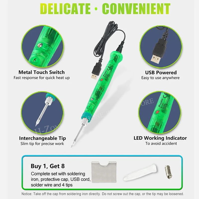 Набор инструментов Pro'sKit ручной паяльник с USB 8 Вт для техобслуживания и отделки