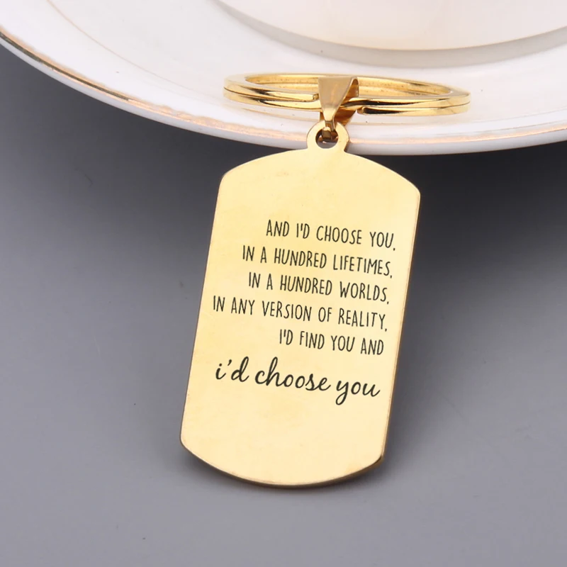 Горячий различный стиль пара брелок с гравировкой я бы выбрать вас элегантный