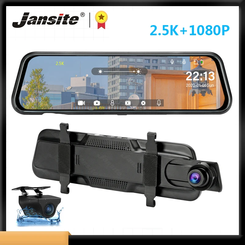 Jansite 10 &quotВидеорегистраторы для автомобилей поток сенсорный Экран 2 5 K 1440P HD