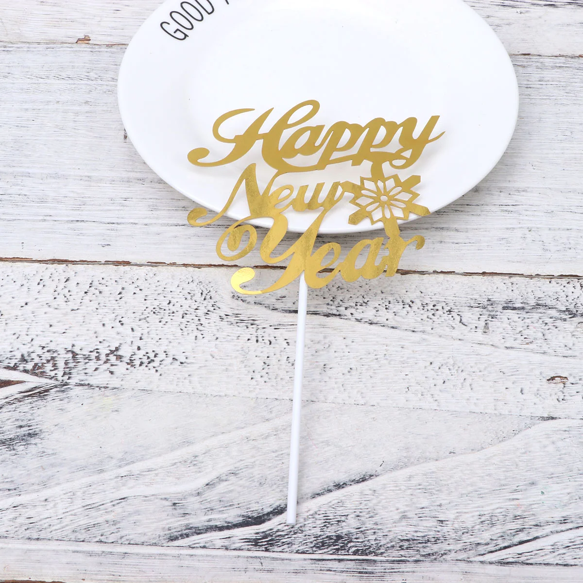 

20pcs Golden HAPPY NEW YEAR Printing Party Cupcake Insert Decorated Glitter Paper Toppers Cake Decorating Fruit Picks Party