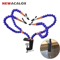 newacalox table clamp soldering iron holder pcb fixture helping hands soldering crafts jewelry hobby workshop helping station