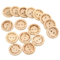 100pcs love letter wooden buttons 2 holes buttons natural color decorative clothing apparel sewing accessories