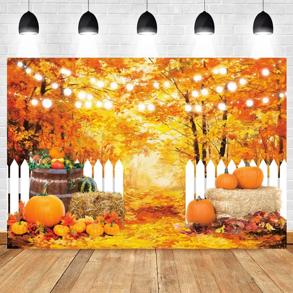 

Осенний Блестящий Фон Yeele для фотосъемки с кленовой тыквой, декор для детского дня рождения, фотографический фон для фотостудии
