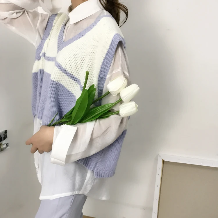 Укороченный Повседневный Женский Топ в стиле Харадзюку осень 2020 вязаный