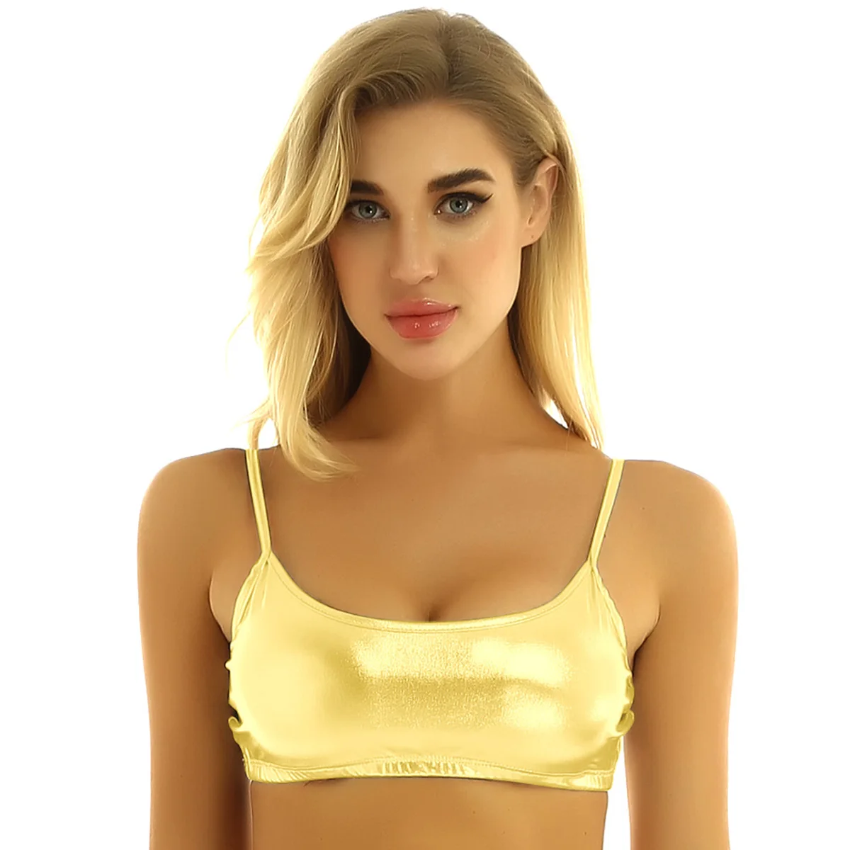 Женский Блестящий жилет-бюстье с голографическим рисунком летний пикантный