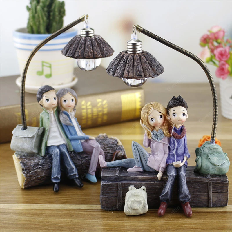 Романтические полимерные светодиодные ночники для пар украшения влюбленных