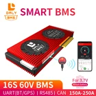 Daly 18650 Smart BMS 16S 60V 150A 200A 250A Bluetooth 485 для USB-устройства CAN NTC UART программное обеспечение, литий-ионная батарея, защитная плата BMS