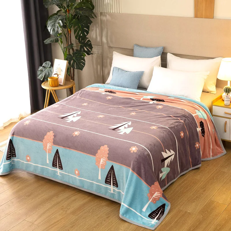 

Warm Soft Blanket Cloud Mink Fleece Fleece Travel Bed Sheet Blanket Printing Pattern Thick Breathable Anti-Pilling Blanket