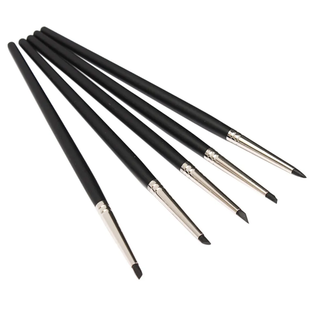 

5Pcs Silicone Nail Brush Carving Emboss Hollow Pottery Sculpture UV Gel Shaping Silicone Brushes For Modeling Nail Art DIY Tool