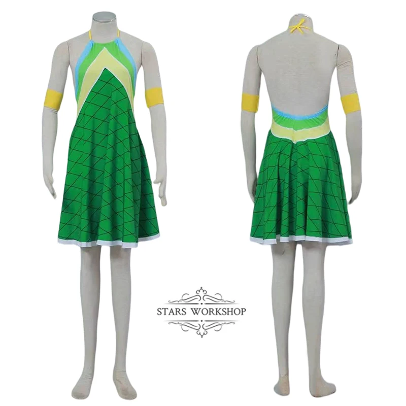 Женский костюм для косплея Венди марвелл из аниме Фея хвост зеленое платье Милая