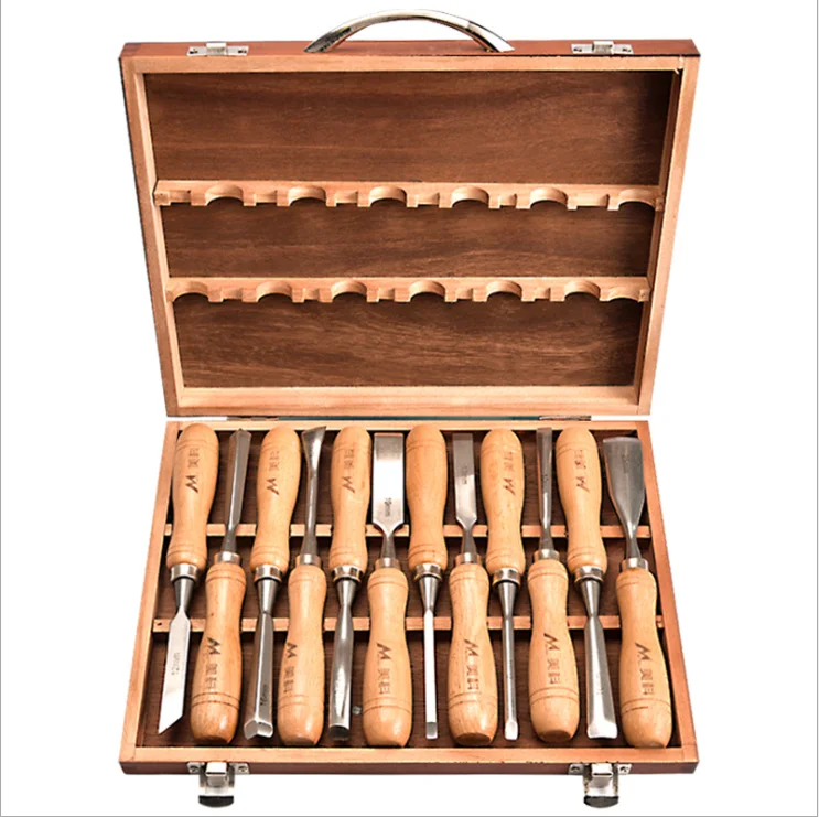 Woodworking Chisels Set, Woodworking Tools Daquan, Professional Wood Carving Chisel Set - 12 Piece Sharp Woodworking Tools Carry