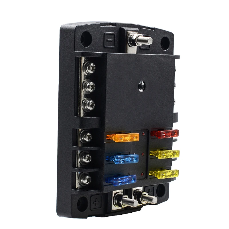 

6/12 Way Fuse Box Dual Positive Inputs for Automotive LED Indicator Corrosion Resistant Auto Marine Fuse Box RT88