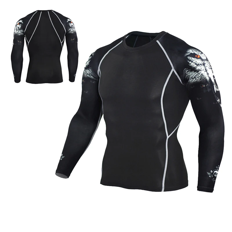 Спортивная одежда для фитнеса Бодибилдинг Рашгард Футболка компрессионная