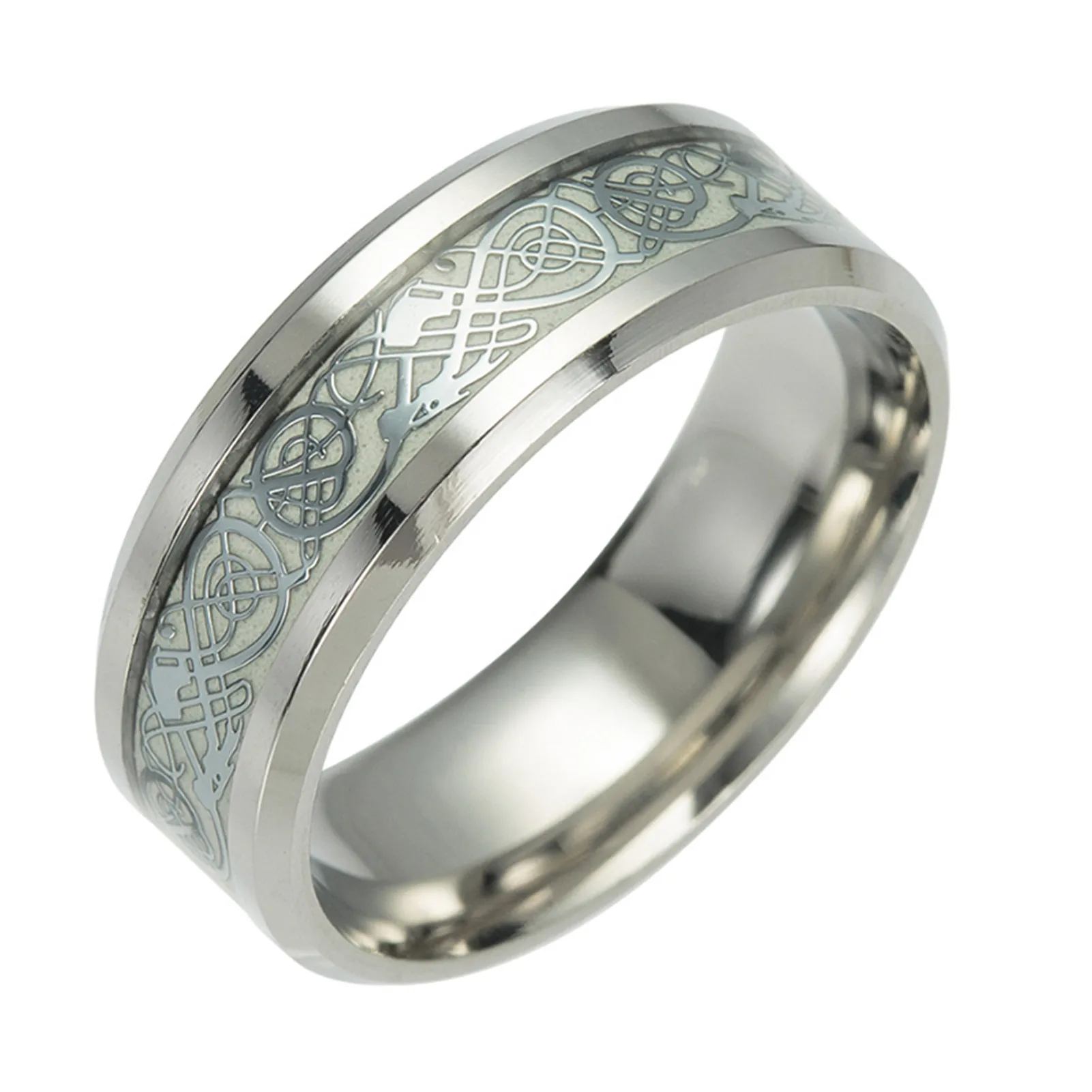 Мужские флуоресцентные кольца черные резные дизайнерские с инкрустацией