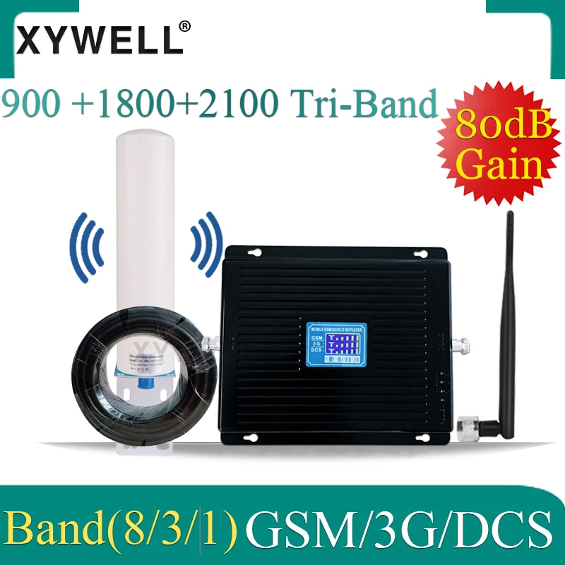 Мощный! Усилитель сотового сигнала 80dB 900 1800 2100 МГц 2g 3g 4g gsm усилитель
