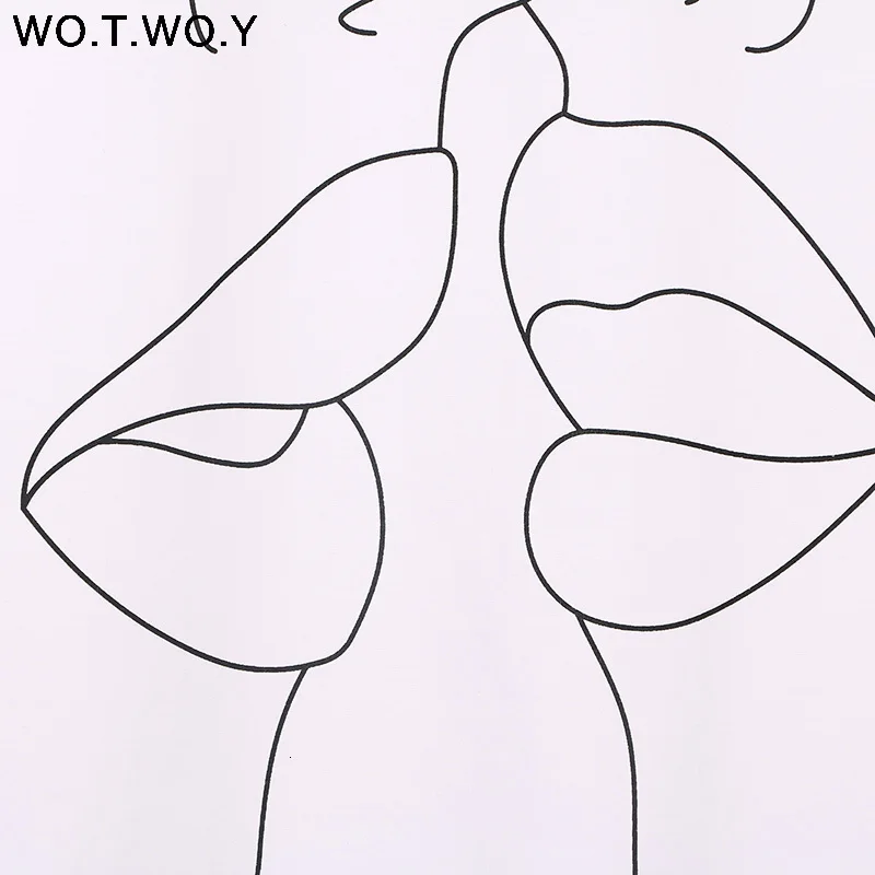 WOTWOY Tumblr Lips футболка женская летняя с круглым вырезом повседневные топы с принтом женская хлопковая с коротким рукавом забавная футболка Женская Harajuku