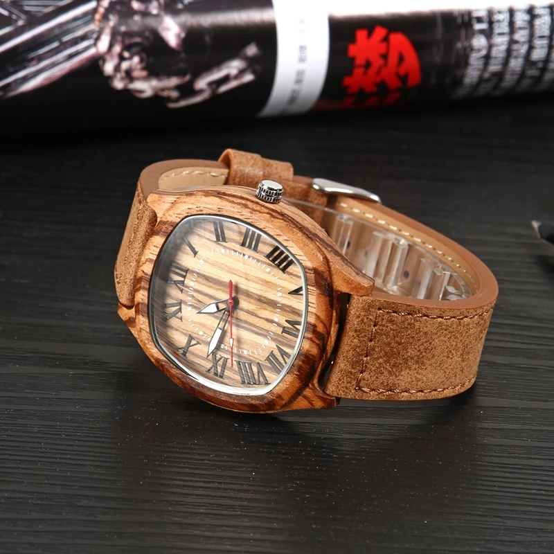 Мужские наручные часы неправильной формы креативные деревянные для женщин и