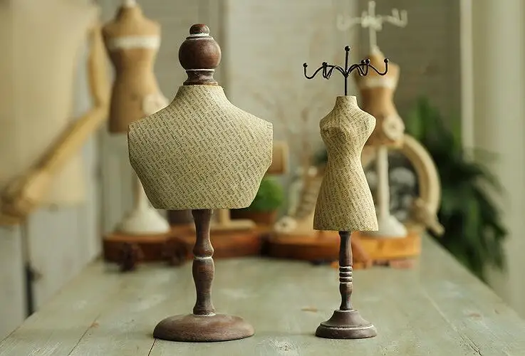 

Two size cotton fabric Jewelry Stand English paper mannequin body Necklace Display Holder Ring storage jewelry rack D189