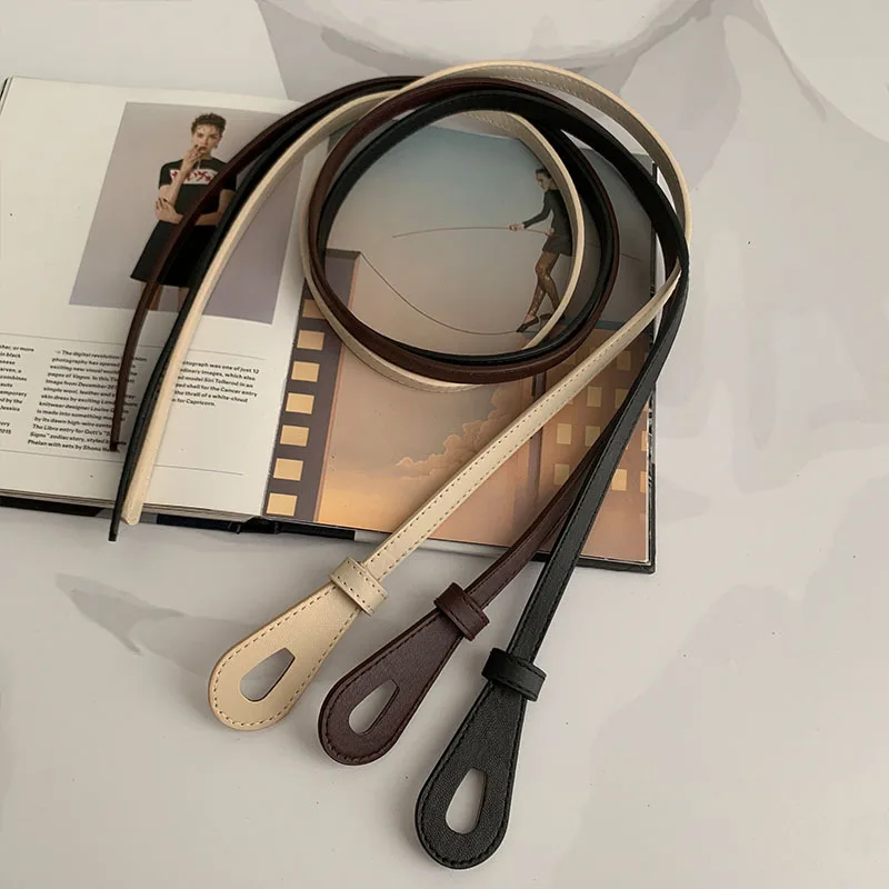 Женский ремень тонкий пояс с завязанным бантом для женщин модный кожаный платья