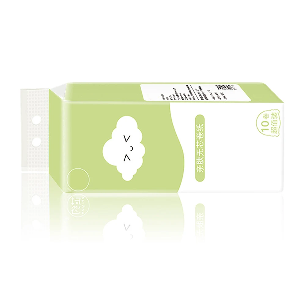 

12 Roll Disposable Toilet Paper Roll Soft Printed Bathroom Tissue Coreless White 4-Ply Paper Towels KG66