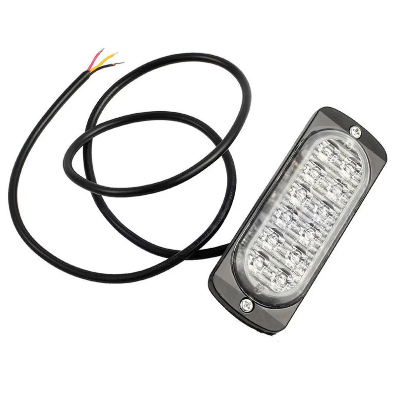 

1 шт. 12LED автомобиль грузовик Янтарный аварийный стробоскоп проблесковый маячок Предупреждение полиции светильник ультра-тонкий каблук 12V ...