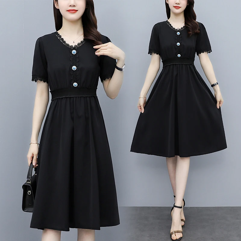 

COIGARSAM 5XL Plus Size Chiffon Women dress Summer Dresses 9526