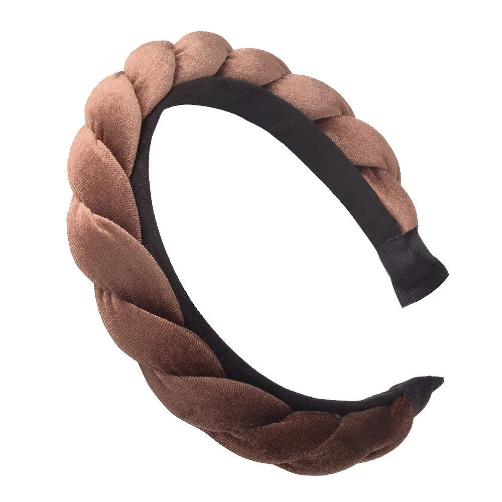 Solid Color Velvet Braid Headband with Teeth Hair Accessories Korean Twists Hairband Women and Girls Head Wear |