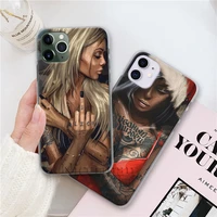 Phone Case for Apple iPhone Pro Max MAX Plus Mini SE2 SE3 Cover Coque Hot Sexy Sleeve Tattoo Girl