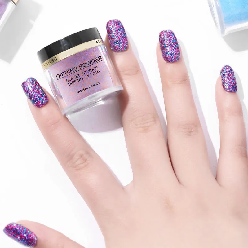 1 коробка пудра для окунания ногтей натуральный сухой Стойкий цвет