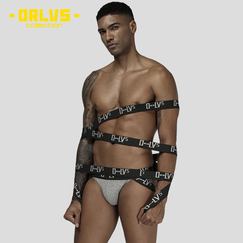 ORLVS брендовые пикантные Для мужчин бандаж нижнее белье Гей Трусы Cueca Танга
