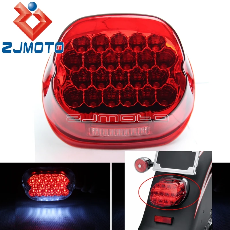 

Motorcycle LED Tail Light License Plate Lamp For Harley XL Dyna Low Rider Wide Glide Touring Road King Street Glide Road Glide