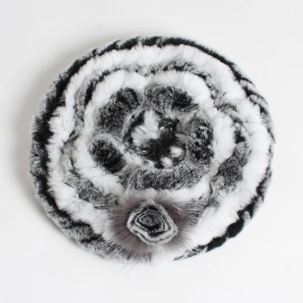 Женская шапка из натурального меха кролика Рекс зимняя мягкая эластичная 100%