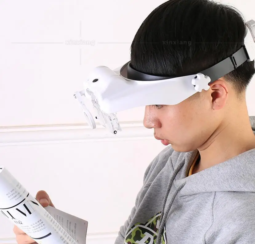 1.5X 2X 8X LED Illumination Magnifying Glass Lab Cosmetology Tattoo eyebrows Surgical Phone Repair Helmet Magnifier 81000S | Инструменты